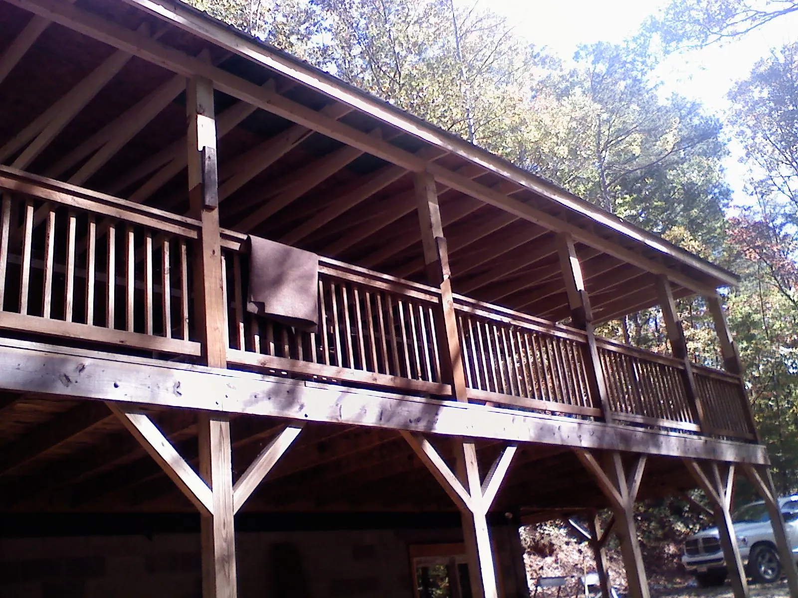Timber framing under a new elevated porch and deck — Roof Leak Repair in Bryn Athyn by Roofing Brothers